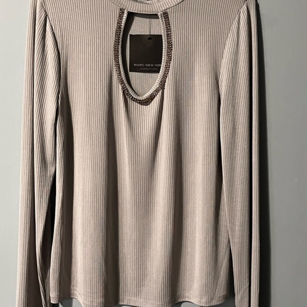 Marc New York Women's Taupe Long Sleeve Top